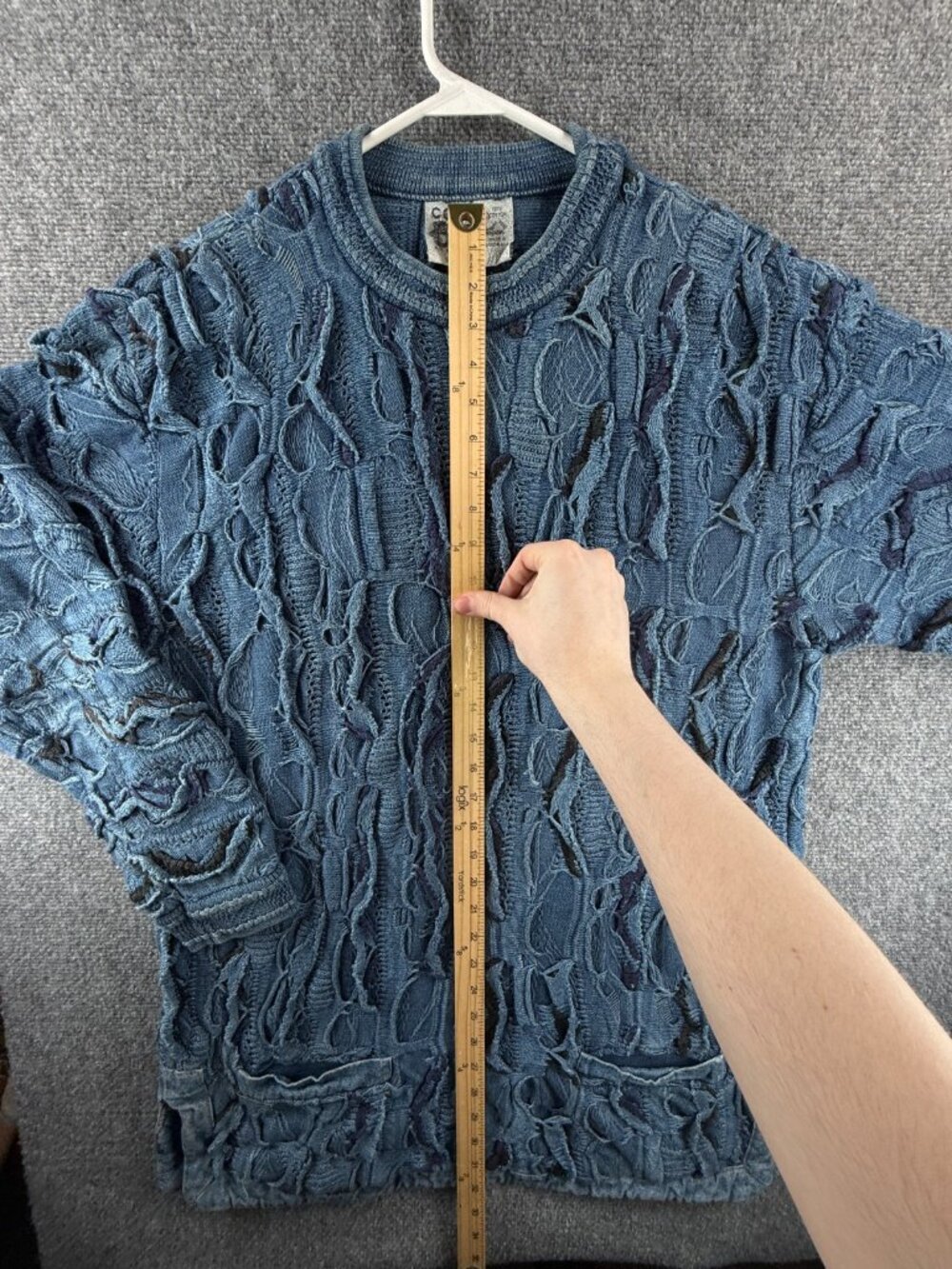 COOGI Blues Australia Sweater Women Pullover Knit Medium Blue Heavyweight Long - Picture 7 of 16